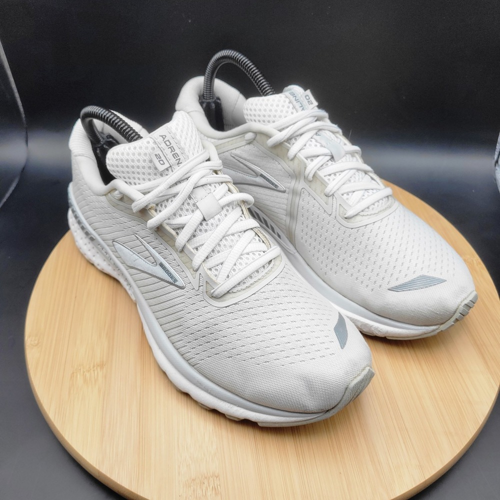 Brooks Adrenaline GTS 20 Mens Running Shoes White Silver 1202961B153 Size 9